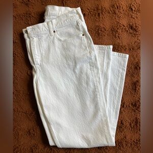 Abercrombie curve love 90s mid rise straight jeans - white - 31 long